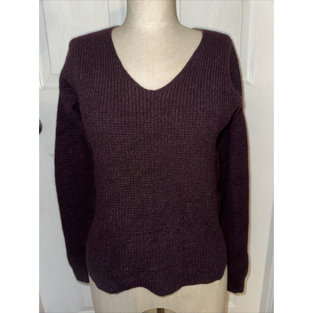 Wilfred Free Aritzia Wolfer‎ Sweater Merino wool Size S Burgundy V Neck Small
